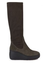 Geox Kozaki "Spherica Ec9" w kolorze szarym na koturnie rozmiar: 41. Szare kozaki Geox, na zimę, bez wzorów, z materiału, bez obcasa, na koturnie, bez zapięcia. Za 478.62 zł.