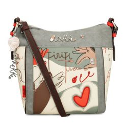 Szara Torebka Anekke Stylowa Listonoszka Damska. Szare listonoszki Anekke, z aplikacjami, z materiału, eleganckie, na ramię, bez dodatków. Za 359.00 zł.