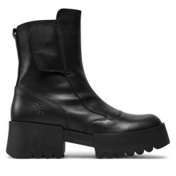 Botki Fly London. Czarne botki Fly London, bez wzorów, bez obcasa, na płaskiej podeszwie, bez zapięcia. Za 469.99 zł.
