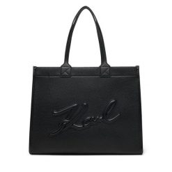 Torebka KARL LAGERFELD. Czarne shopper bag KARL LAGERFELD, bez wzorów, bez dodatków. Za 739.99 zł.