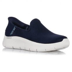 Buty do chodzenia damskie Skechers Go Walk Flex Slip ins. Niebieskie buty treningowe Skechers, bez wzorów, z materiału, bez zapięcia, trekkingowe. Za 289.99 zł.