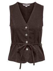 ONLY Top Silla 15374051 Brązowy Regular Fit. Brązowe topy ONLY, l, bez wzorów, z bawełny, bez kołnierzyka, bez ramiączek. Za 169.99 zł.