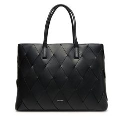 Torebka Calvin Klein. Czarne shopper bag Calvin Klein, bez wzorów, bez dodatków. Za 459.99 zł.