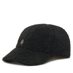 Czapka z daszkiem Guess. Czarne czapki z daszkiem Guess, z aplikacjami. Za 199.99 zł.