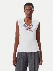 Lola Casademunt by Maite Top MS2515019 Biały Regular Fit. Białe topy LOLA CASADEMUNT, s, bez wzorów, z bawełny, bez kołnierzyka, bez ramiączek. Za 149.99 zł.