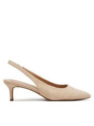 LAUREN RALPH LAUREN Czółenka 802959263004 Beżowy. Brązowe czółenka Lauren Ralph Lauren, bez wzorów, ze skóry, bez obcasa, bez zapięcia. Za 539.99 zł.