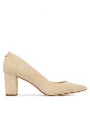 LAUREN RALPH LAUREN Czółenka Kingad 802967743003 Beżowy. Brązowe czółenka Lauren Ralph Lauren, bez wzorów, ze skóry, bez obcasa, bez zapięcia. Za 669.99 zł.
