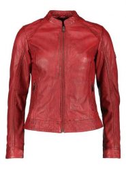 HIS Skórzana kurtka w kolorze czerwonym rozmiar: 42. Czerwone kurtki HIS, bez wzorów, ze skóry, bez kaptura. Za 478.99 zł.