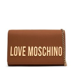 Torebka LOVE MOSCHINO. Brązowe kopertówki Love Moschino, bez wzorów, wizytowe, bez dodatków. Za 699.99 zł.