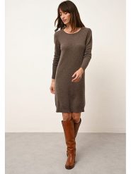 Just Cashmere Kaszmirowa sukienka "Susan" w kolorze brązowym rozmiar: S. Brązowe sukienki Just Cashmere, na co dzień, s, bez wzorów, z kaszmiru, bez kołnierzyka, bez ramiączek, midi, proste. Za 373.30 zł.