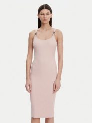 MICHAEL Michael Kors Sukienka dzianinowa MT482IL33D Różowy Slim Fit. Czerwone sukienki MICHAEL Michael Kors, m, bez wzorów, z dzianiny, bez kołnierzyka, bez ramiączek. Za 959.99 zł.