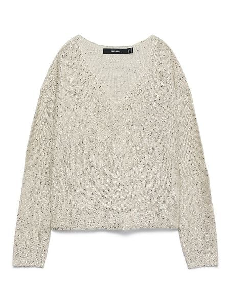 Vero Moda Sweter w kolorze kremowym rozmiar: S. Brązowe swetry Vero Moda, s, bez wzorów, z materiału, bez ramiączek. Za 65.85 zł.