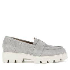 Mokasyny Badura. Szare mokasyny Badura, bez wzorów. Za 279.99 zł.