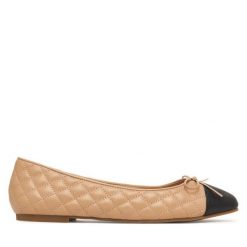 Baleriny Aldo. Brązowe baleriny Aldo, bez wzorów, bez obcasa, bez zapięcia. Za 299.99 zł.