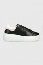 Armani Exchange sneakersy skórzane XDX108.XV635.00002 kolor czarny XDX108 XV635 00002. Czarne buty sportowe lifestyle Armani Exchange, bez wzorów, sportowe, z okrągłym noskiem, bez zapięcia. Za 819.99 zł.