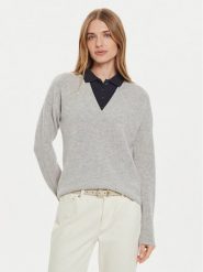 Tommy Hilfiger Sweter WW0WW43101 Szary Relaxed Fit. Szare swetry Tommy Hilfiger, xl, bez wzorów, z wełny, bez ramiączek. Za 329.99 zł.