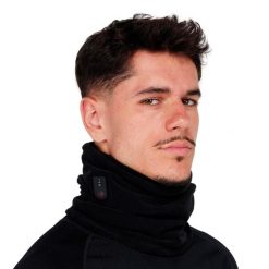Ogrzewany polarowy komin na szyję z akumulatorem. Czarne szaliki i kominy G-HEAT, na zimę, bez wzorów, z materiału, biznesowe. Za 265.10 zł.