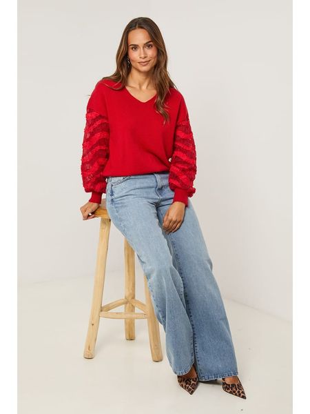 Soft Cashmere Sweter w kolorze czerwonym rozmiar: 38/40. Czerwone swetry Soft Cashmere, bez wzorów, klasyczne, bez ramiączek. Za 143.90 zł.