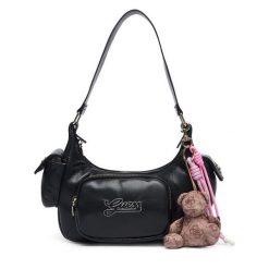 Torebka Guess. Czarne torebki klasyczne Guess, bez wzorów, bez dodatków. Za 434.99 zł.