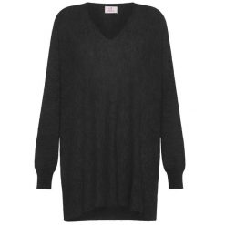 Sweter Deha Wooly Blend Z Dekoltem W Serek Damskie. Czarne swetry Deha, s, bez wzorów, z kaszmiru, bez ramiączek. Za 484.99 zł.
