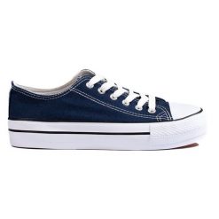 Granatowe trampki damskie niebieskie. Niebieskie trampki bez wzorów, bez zapięcia. Za 86.94 zł.
