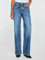 Jeansy damskie z szeroką nogawką niebieskie atrea 322. Niebieskie jeansy BIG STAR, l, bez wzorów, z denimu, eleganckie, z podwyższonym stanem. Za 349.99 zł.