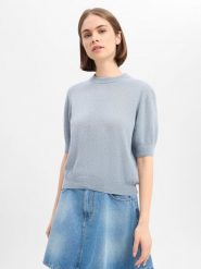 Drykorn sweter z dzianiny z alpaką i wełną - Sanidy Kobiety Wełna niebieski, L. Niebieskie swetry DRYKORN, l, bez wzorów, z dzianiny, klasyczne, bez ramiączek. Za 479.95 zł.