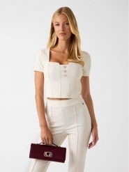 Guess Top 180186 Beżowy Classic Fit. Brązowe topy Guess, s, z aplikacjami, bez kołnierzyka, bez ramiączek. Za 269.99 zł.