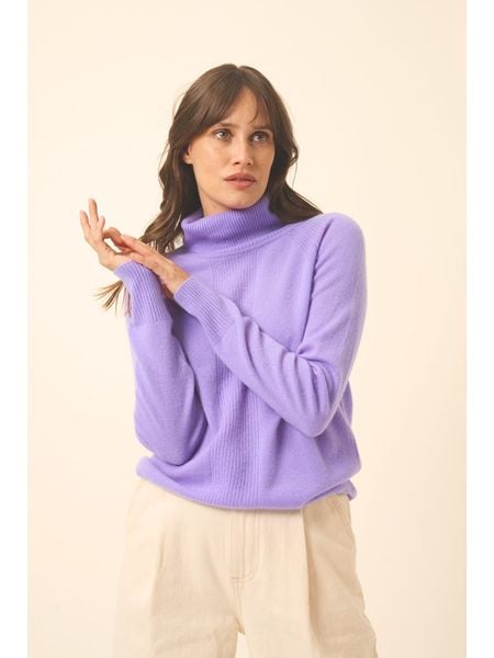 Just Cashmere Kaszmirowy golf w kolorze fioletowym rozmiar: XL. Różowe swetry Just Cashmere, xl, bez wzorów, z kaszmiru, bez ramiączek. Za 480.90 zł.