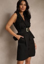 Czarne Bawełniane Szorty Bermudy High Waist w Eleganckim Stylu Aliriae. Czarne szorty Renee, bez wzorów, z bawełny, eleganckie. W wyprzedaży za 75.99 zł.