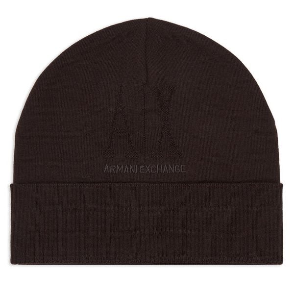 Czapka Armani Exchange. Brązowe czapki zimowe Armani Exchange, bez wzorów. Za 264.99 zł.