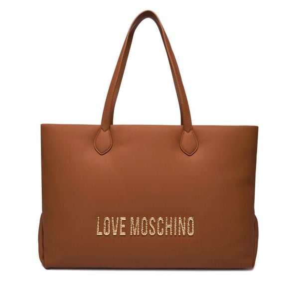 Torebka LOVE MOSCHINO. Brązowe shopper bag Love Moschino, bez wzorów, bez dodatków. Za 609.99 zł.