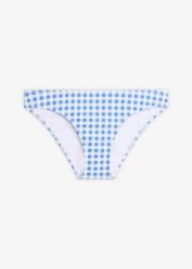 Figi bikini w kratkę. Białe bikini bonprix, bez wzorów. Za 24.99 zł.