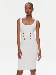 Pinko Sukienka dzianinowa Cactus 102879 A1LK Biały Slim Fit. Białe sukienki Pinko, l, bez wzorów, z dzianiny, bez kołnierzyka, bez ramiączek. Za 1,629.00 zł.