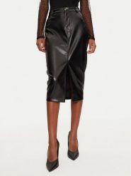 Guess Spódnica z imitacji skóry Celine W4PD1K WF8Q0 Czarny Regular Fit. Czarne spódnice Guess, s, z aplikacjami, ze skóry. Za 289.99 zł.