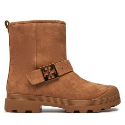 Botki Tory Burch. Brązowe botki Tory Burch, bez wzorów, bez obcasa, na płaskiej podeszwie, bez zapięcia. Za 1,669.00 zł.
