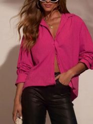 Milan Kiss Bluzka w kolorze różowym rozmiar: XL. Różowe bluzki Milan Kiss, xl, bez wzorów, bez kołnierzyka, bez ramiączek. Za 126.99 zł.