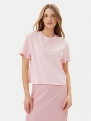 Guess T-Shirt V5GI09 K9RM1 Różowy Regular Fit. Czerwone t-shirty Guess, xxs, z aplikacjami, z bawełny, bez kołnierzyka, bez ramiączek. Za 129.99 zł.