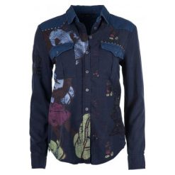 Desigual Koszula Damska Walt Xs Ciemnoniebieski. Koszule Desigual. W wyprzedaży za 335.00 zł.