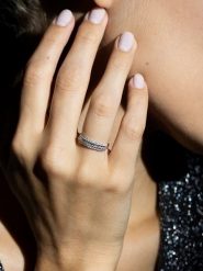 DIAMANTA Złoty pierścionek "Signs" z diamentami rozmiar: 52. Szare pierścionki DIAMANTA, z diamentem, złote. Za 1,674.41 zł.