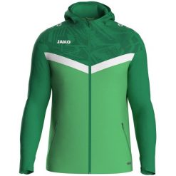 Bluza dresowa z kapturem zapinana na zamek Jako Iconic. Zielone bluzy JAKO, s, bez wzorów, z dresówki, bez ramiączek, z kapturem. Za 278.45 zł.