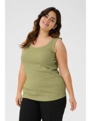 KAFFE curve Top w kolorze zielonym rozmiar: XL. Zielone topy KAFFE curve, xl, bez wzorów, bez kołnierzyka, bez ramiączek. Za 79.21 zł.
