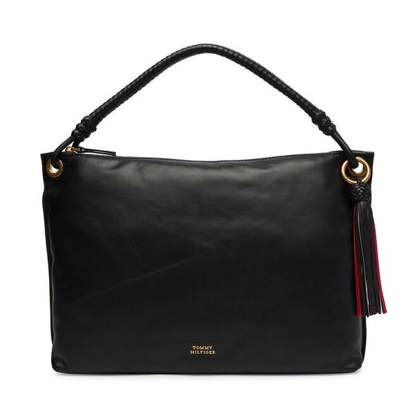 Torebka Tommy Hilfiger. Czarne torebki klasyczne Tommy Hilfiger, bez wzorów, klasyczne, bez dodatków. Za 643.99 zł.