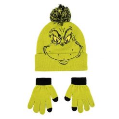 Czapka i rękawiczki Cerda The Grinch. Zielone czapki zimowe CERDA, bez wzorów, z materiału, eleganckie. Za 60.30 zł.