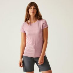 Koszulka sportowa damska Fingal Edition szybkoschnąca. Fioletowe t-shirty sportowe Regatta, bez wzorów, bez ramiączek, trekkingowe. Za 100.50 zł.