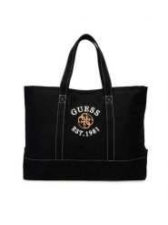 Guess Torebka V6RZ04 WL000 Czarny. Czarne shopper bag Guess, z aplikacjami, z materiału, bez dodatków. Za 299.99 zł.