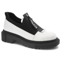 Białe Półbuty Artiker Wygodne Buty Damskie. Białe buty treningowe Artiker, na wiosnę, z aplikacjami, ze skóry ekologicznej, bez zapięcia. Za 289.00 zł.