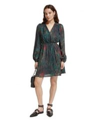 Scotch & Soda Sukienka w kolorze czarno-morsko-czerwonym rozmiar: 42. Czarne sukienki Scotch & Soda, s, bez wzorów, z bawełny, bez kołnierzyka, bez ramiączek, mini. Za 180.49 zł.