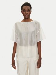 Bomboogie Bluzka SW9008TLYA5 Biały Relaxed Fit. Białe bluzki Bomboogie, bez wzorów, z lyocellu, bez kołnierzyka, bez ramiączek. Za 269.99 zł.
