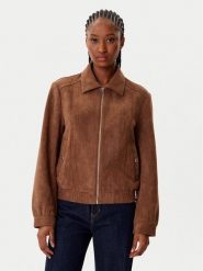 Morgan Kurtka z imitacji skóry 252-GPOKEL Brązowy Regular Fit. Brązowe kurtki Morgan, bez wzorów, ze skóry, bez kaptura. Za 339.99 zł.